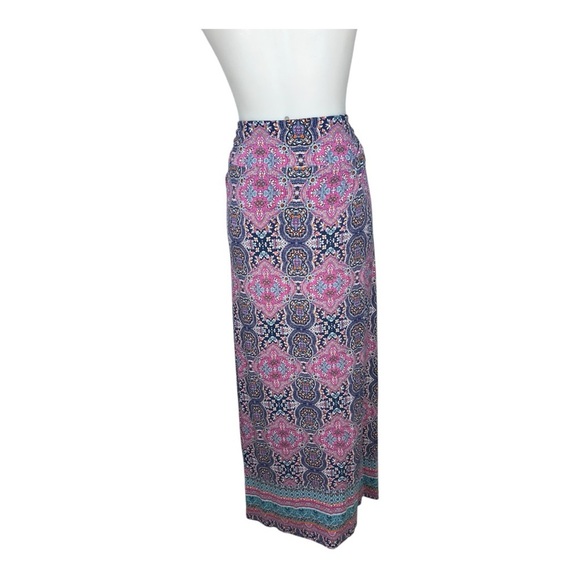 Cynthia Rowley Women’s Long Paisley Maxi Skirt Size Medium Pink/Blue Patterned - Picture 2 of 8